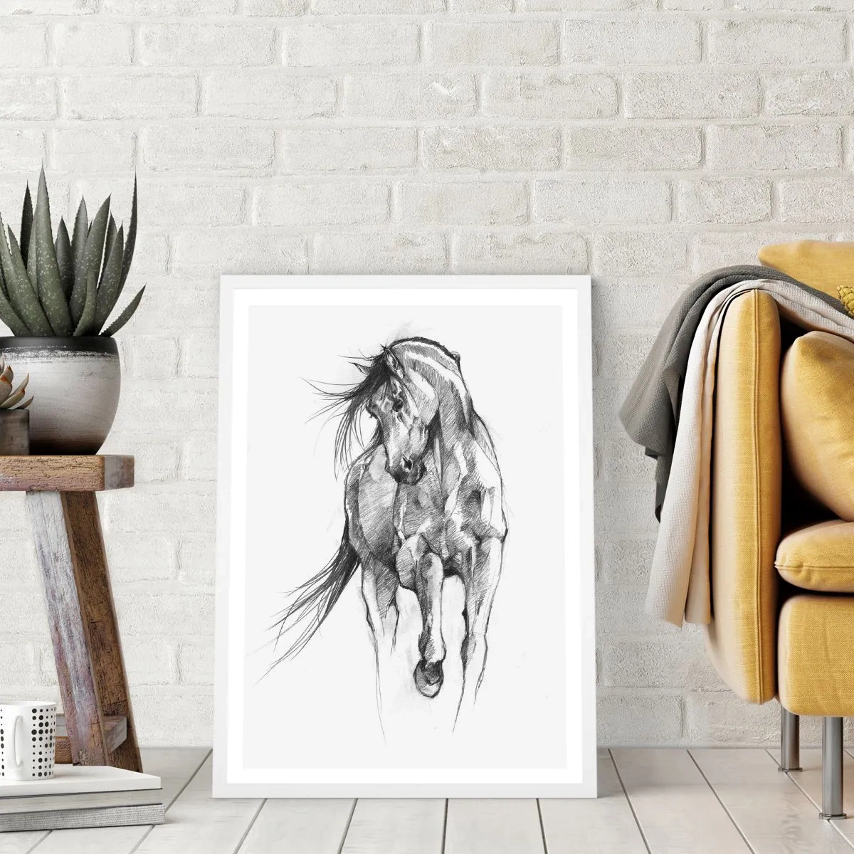 Affiche dans un cadre blanc - Poster - D'un trot gracieux - 50x70 cm