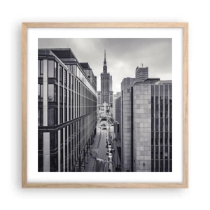 Affiche dans un chêne clair - Poster - Vallée de Varsovie - 50x50 cm