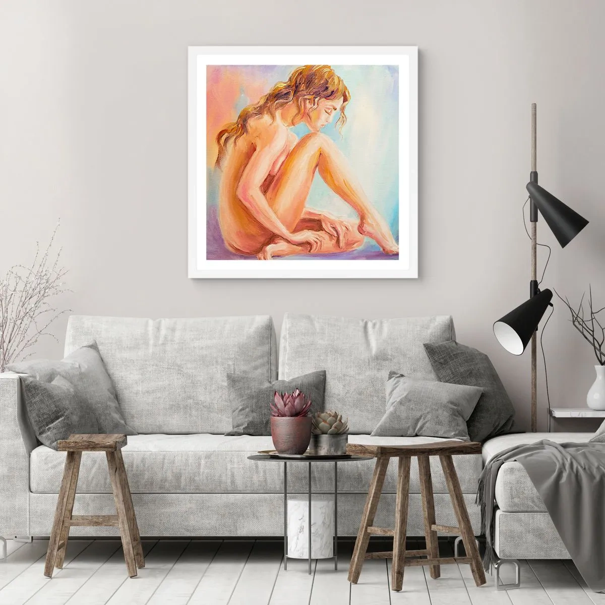 Affiche dans un cadre blanc - Poster - Acte de jeunesse - 40x40 cm