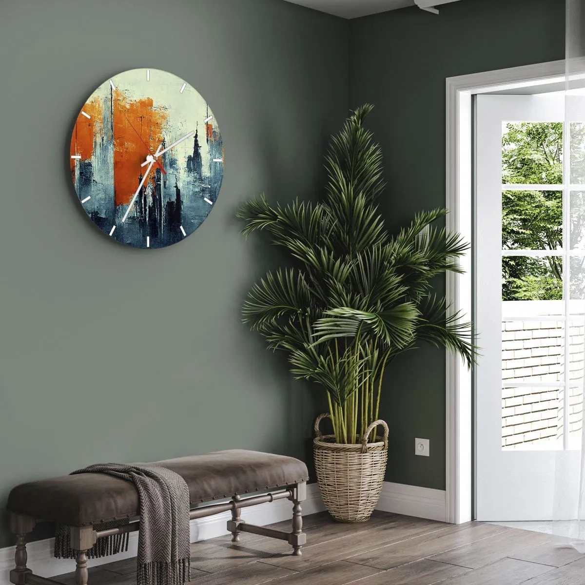 Horloge murale - Pendule murale - Paysage moderne - 40x40 cm