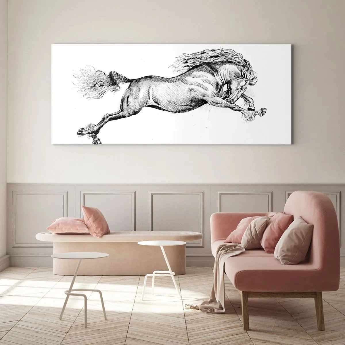 Impression sur verre - Image sur verre - Immortalisé au galop - 100x40 cm