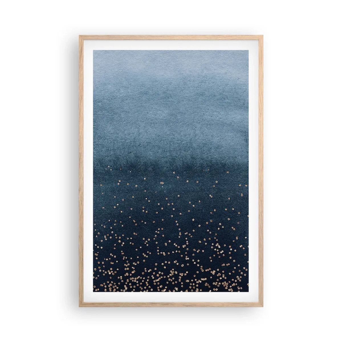 Affiche dans un chêne clair - Poster - Composition - phases bleues - 61x91 cm