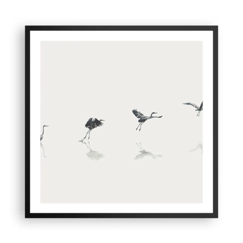 Affiche dans un cadre noir - Poster - Quatre étapes simples - 60x60 cm