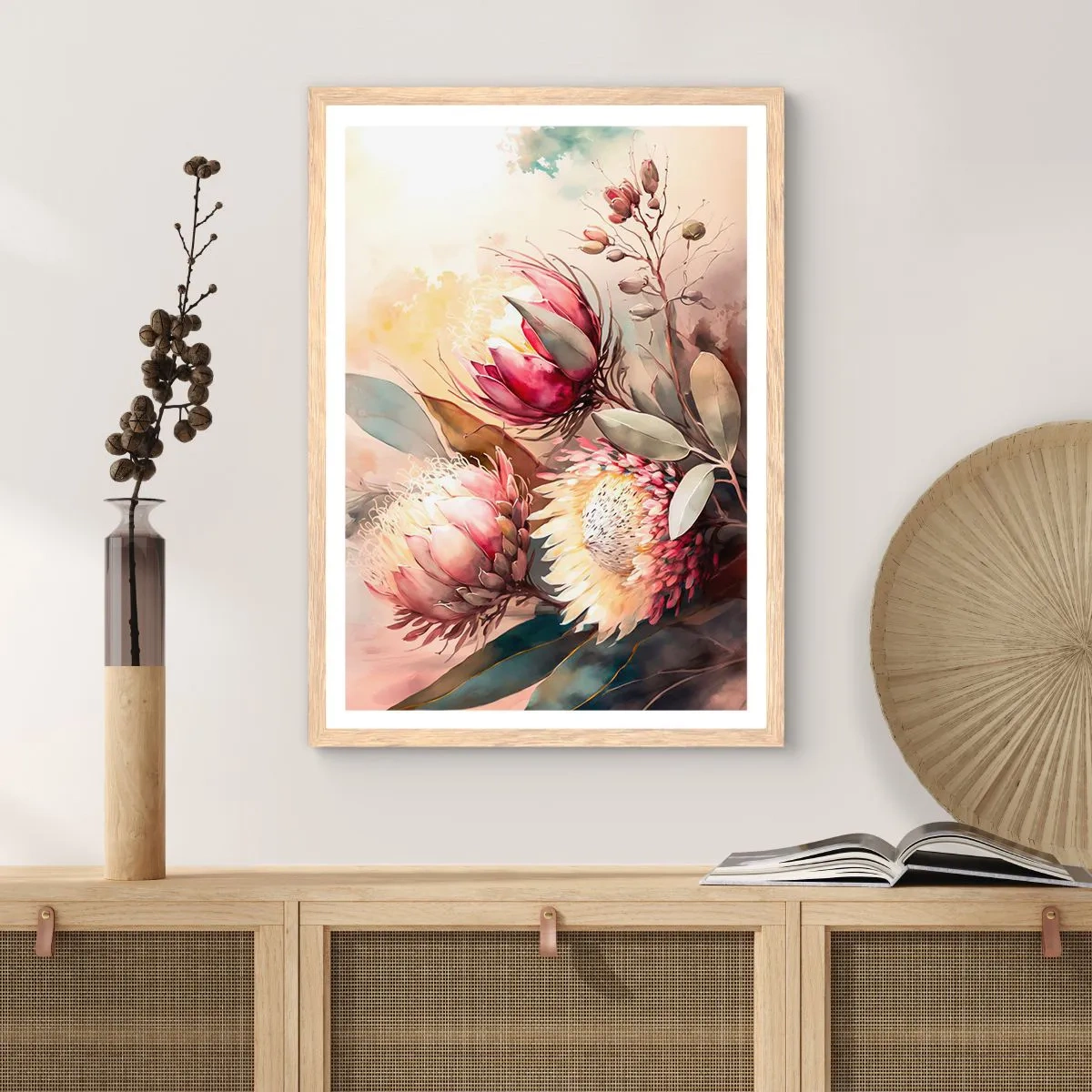 Affiche dans un chêne clair - Poster - De profil et de face - 61x91 cm