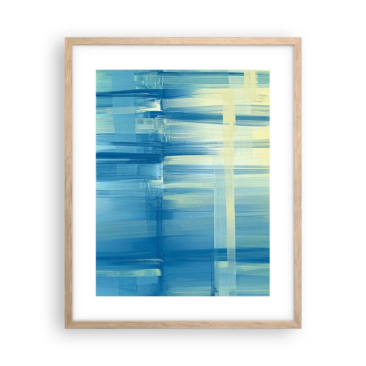 Affiche dans un chêne clair - Poster - Composition en turquoise - 40x50 cm