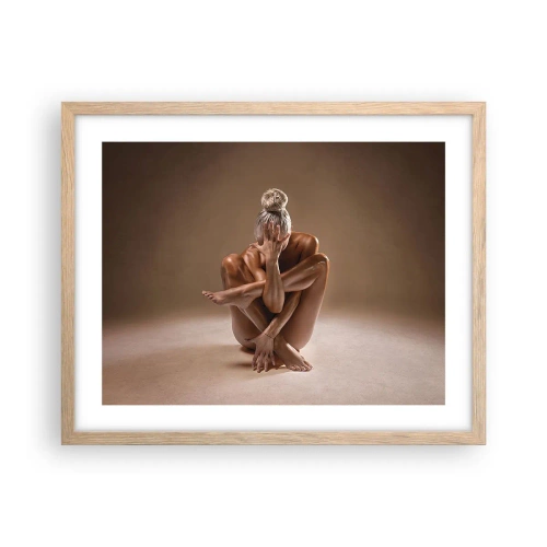 Affiche dans un chêne clair - Poster - Unité du corps et de l'âme - 50x40 cm