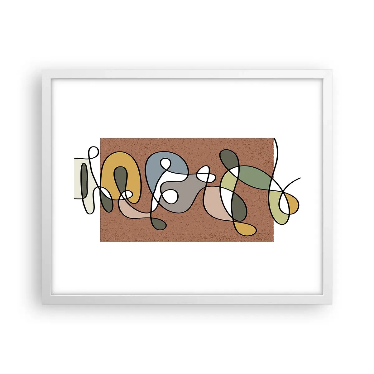 Affiche dans un cadre blanc - Poster - Une abstraction qui mérite le sourire - 50x40 cm