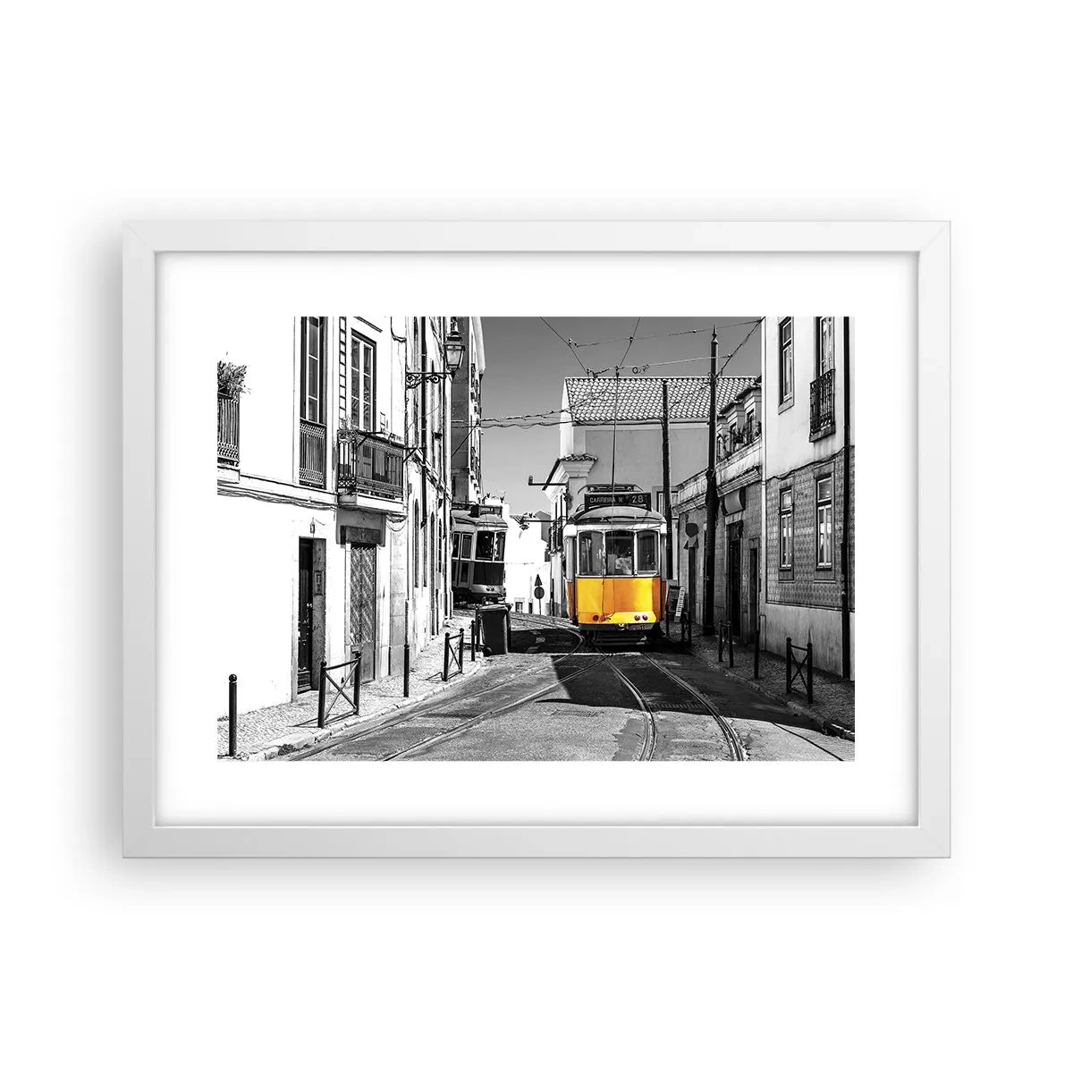 Affiche dans un cadre blanc - Poster - L'âme de Lisbonne - 40x30 cm