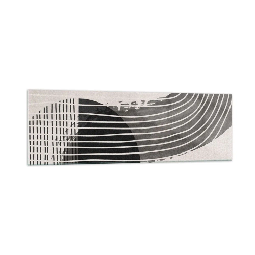 Impression sur verre - Image sur verre - Motif abstrait avec des lignes et des formes géométriques - 160x50cm - Aller et retour - Décoration murale moderne pour le salon et la chambre ARTTOR
