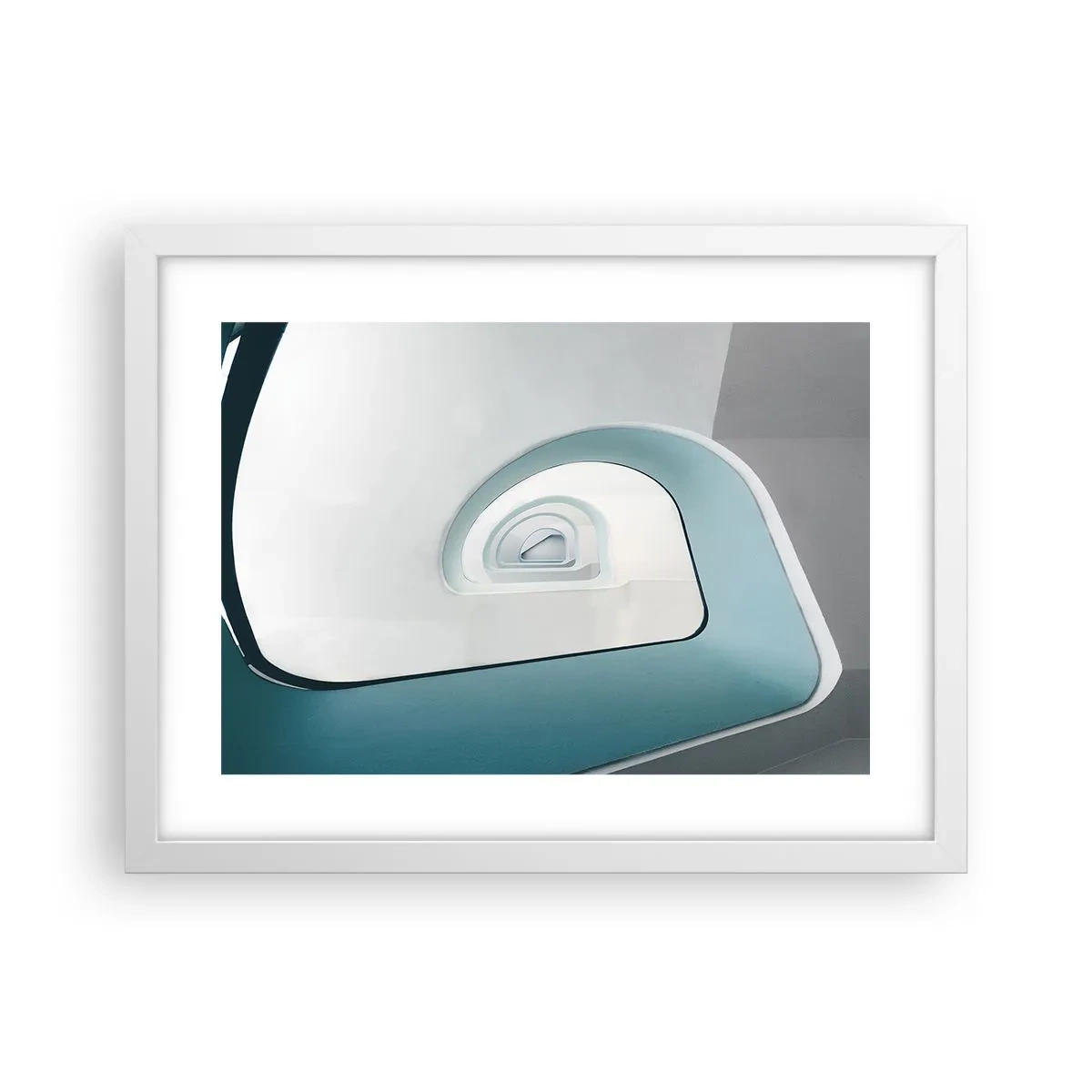 Affiche dans un cadre blanc - Poster - Au profondeur du bleu - 40x30 cm