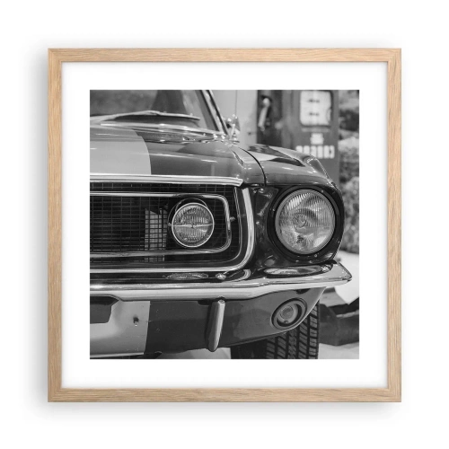 Affiche dans un chêne clair - Poster - Conduire dur - 40x40 cm