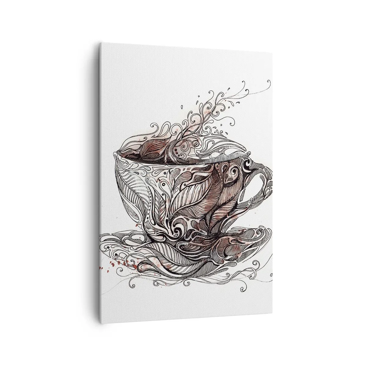 Impression sur toile - Image sur toile - Tasse à café décorative avec un motif artistique - 70x100cm - Du thé, bon pour tout - Décoration murale moderne pour le salon et la chambre ARTTOR