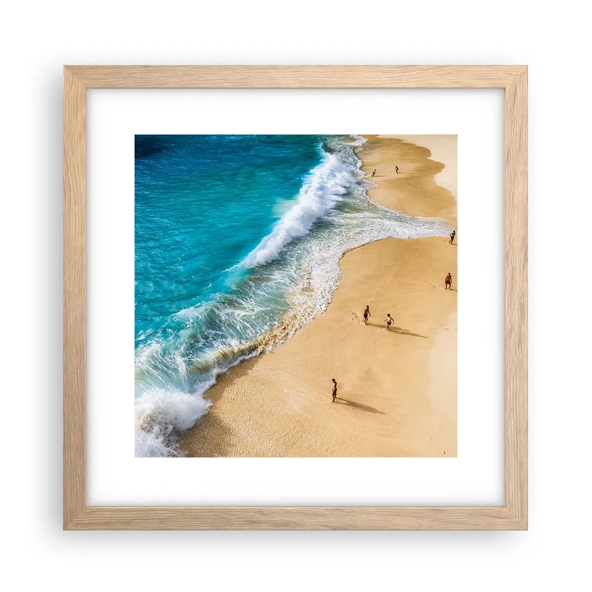 Affiche dans un chêne clair - Poster - Et ensuite le soleil, la plage… - 30x30 cm