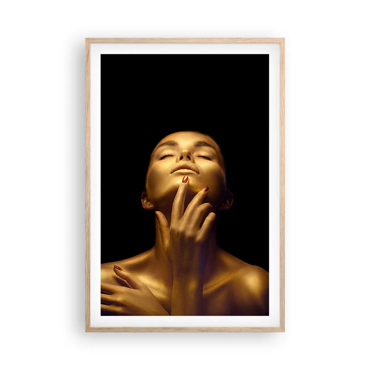 Affiche dans un chêne clair - Poster - Comme de la soie dorée - 61x91 cm