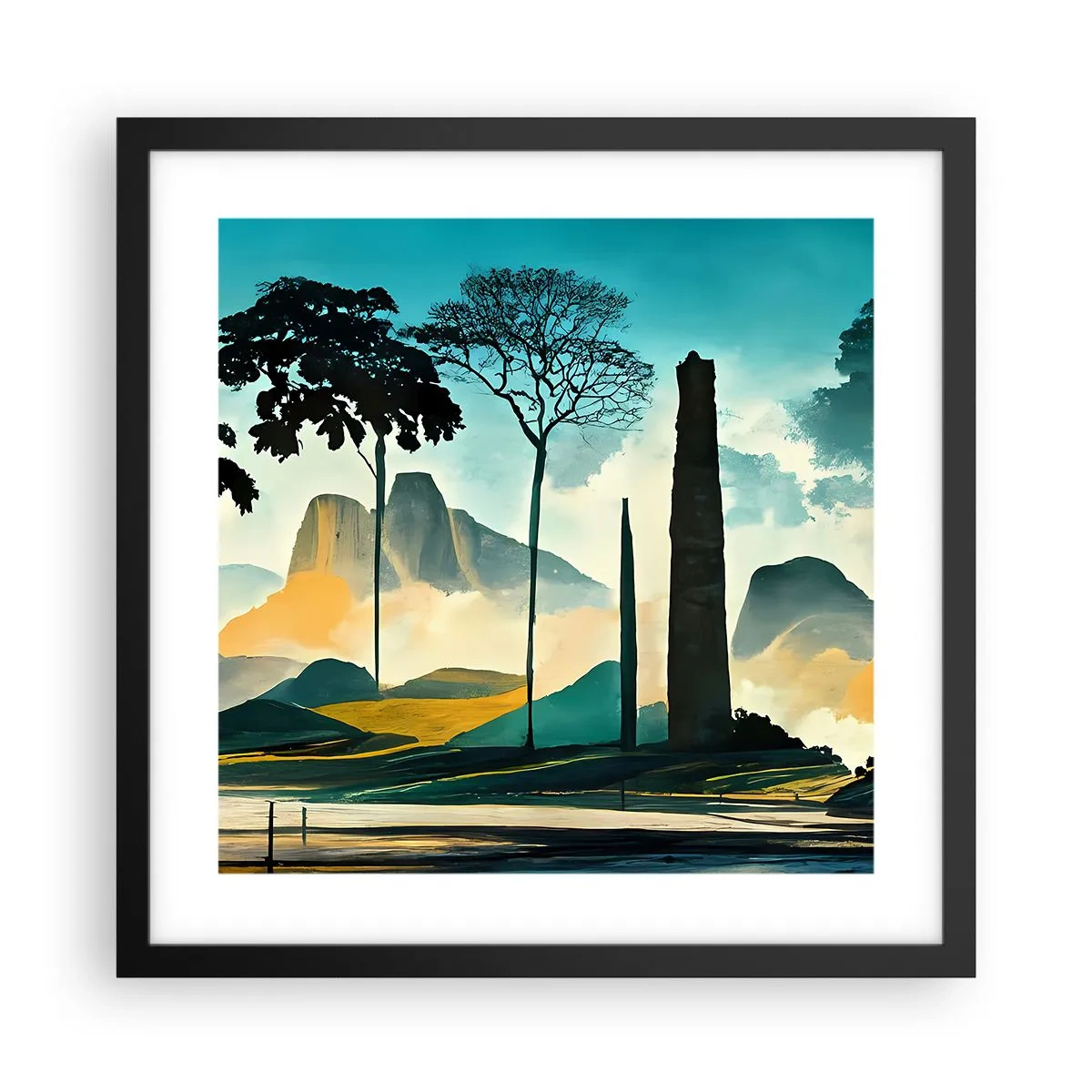 Affiche dans un cadre noir - Poster - Toujours de plus en plus haut - 40x40 cm