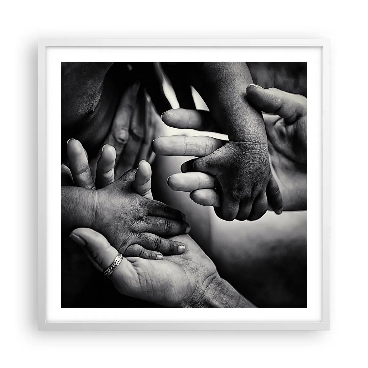 Affiche dans un cadre blanc - Poster - Être humain - 60x60 cm