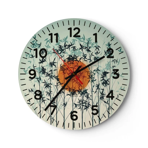 Horloge murale - Pendule murale - Soleil japonnais - 30x30 cm
