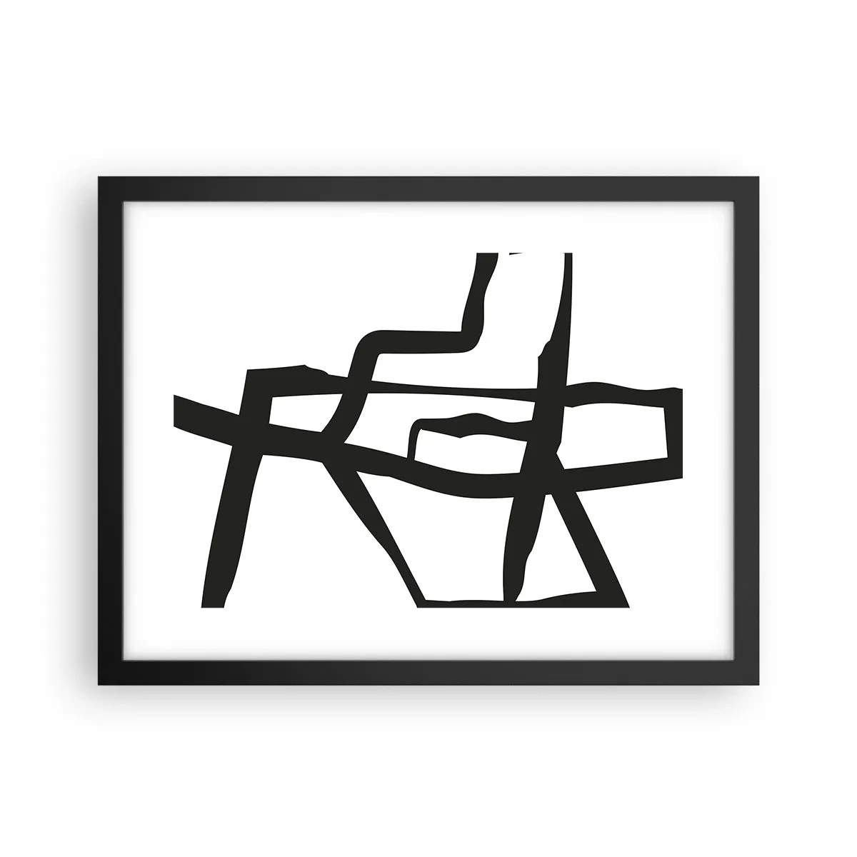 Affiche dans un cadre noir - Poster - Conception noir et blanc - 40x30 cm