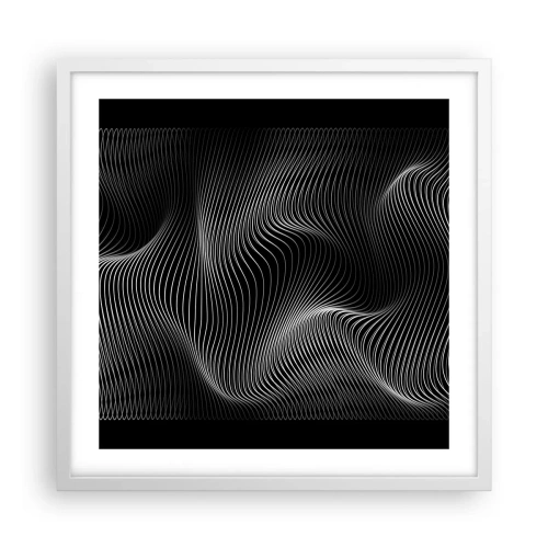 Affiche dans un cadre blanc - Poster - Danse de lumière dans l'espace - 50x50 cm
