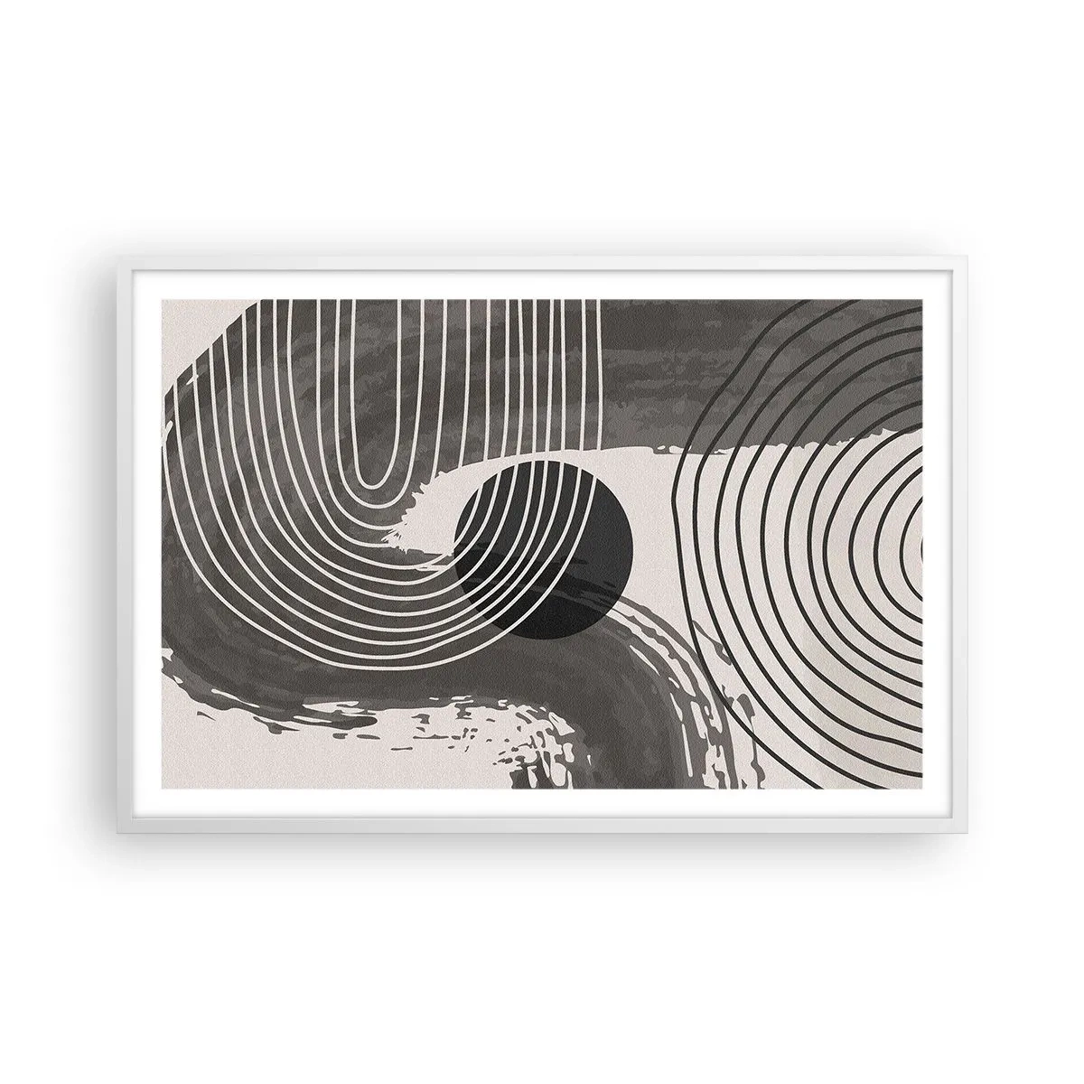 Affiche dans un cadre blanc - Poster - L'ovale gagne - 91x61 cm