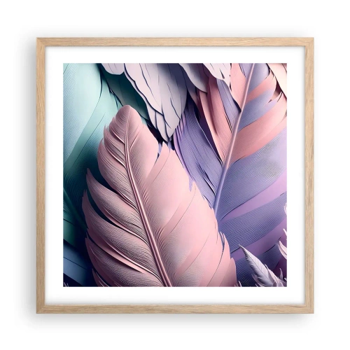 Affiche dans un chêne clair - Poster - Oiseau chic - 50x50 cm