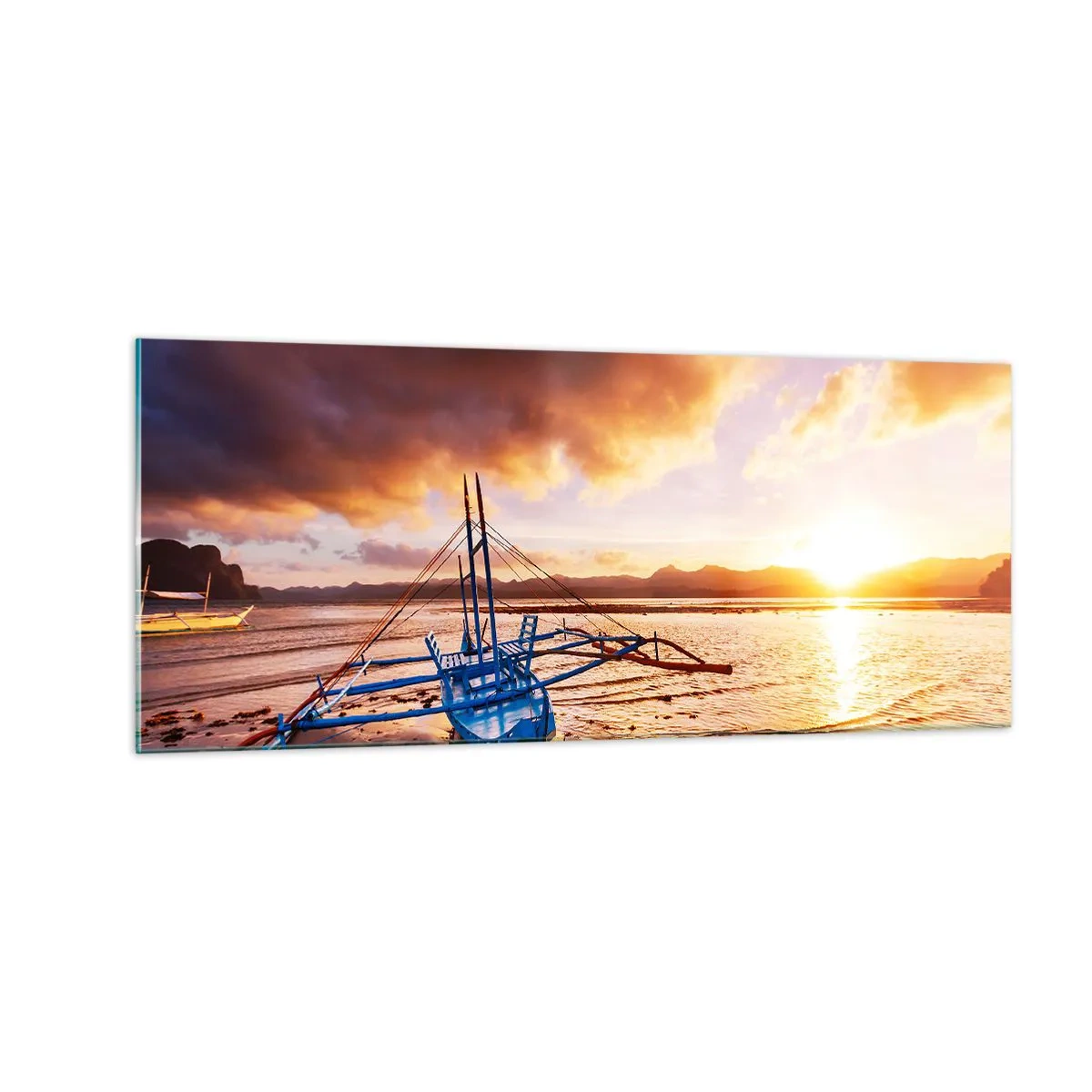 Impression sur verre - Image sur verre - Allongez-vous dans le sable après une longue journée - 100x40 cm