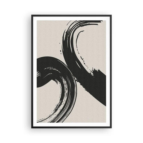Affiche dans un cadre noir - Poster - Balayage circulaire - 70x100 cm