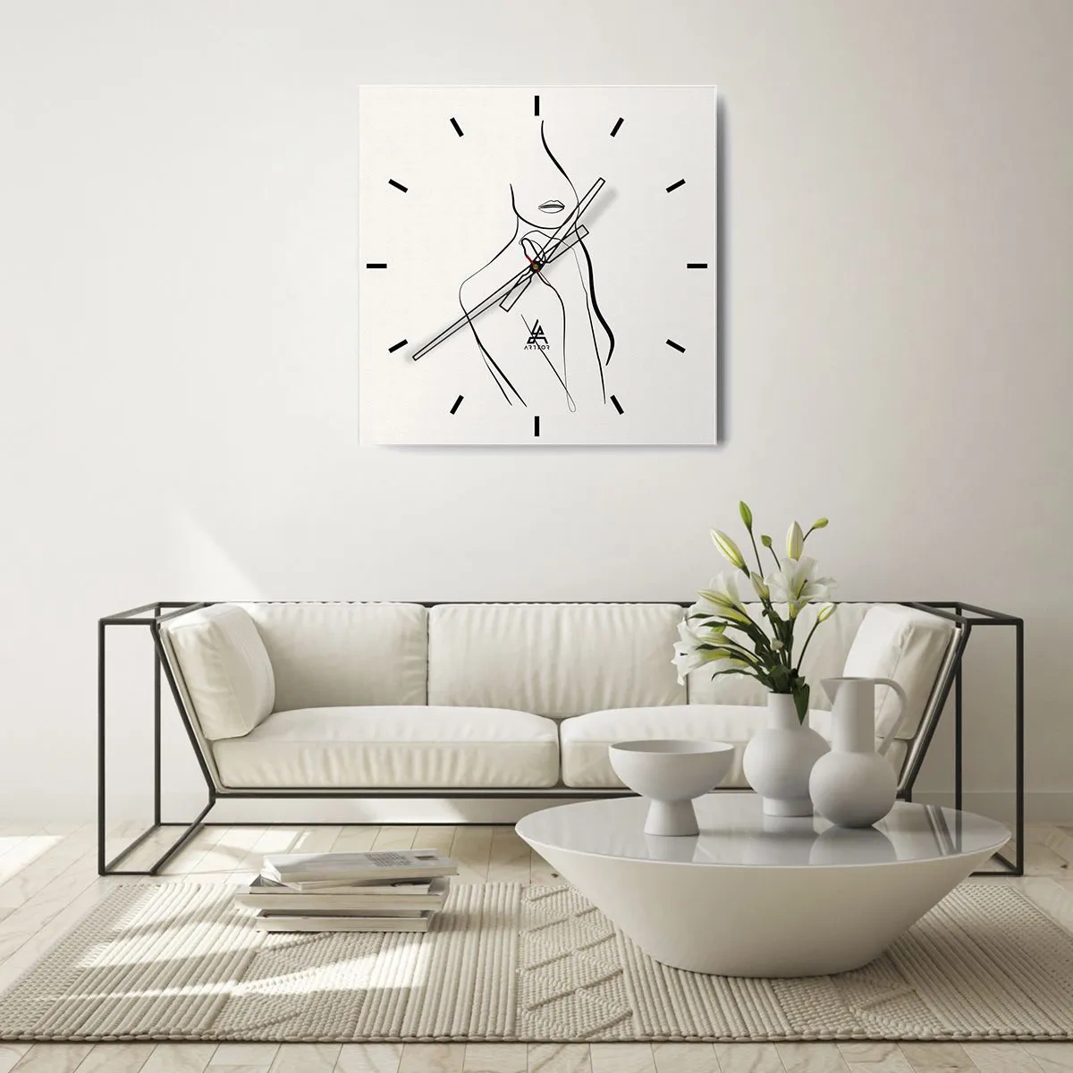 Horloge murale - Pendule murale - Vague de mélancolie - 40x40 cm