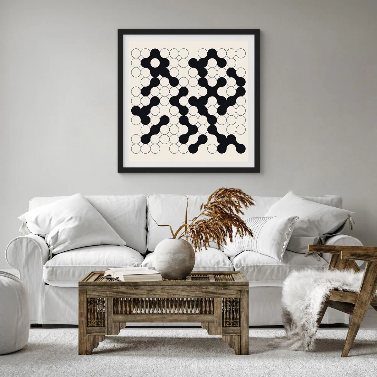 Affiche dans un cadre noir - Poster - Jeu chinois – variation - 50x50 cm