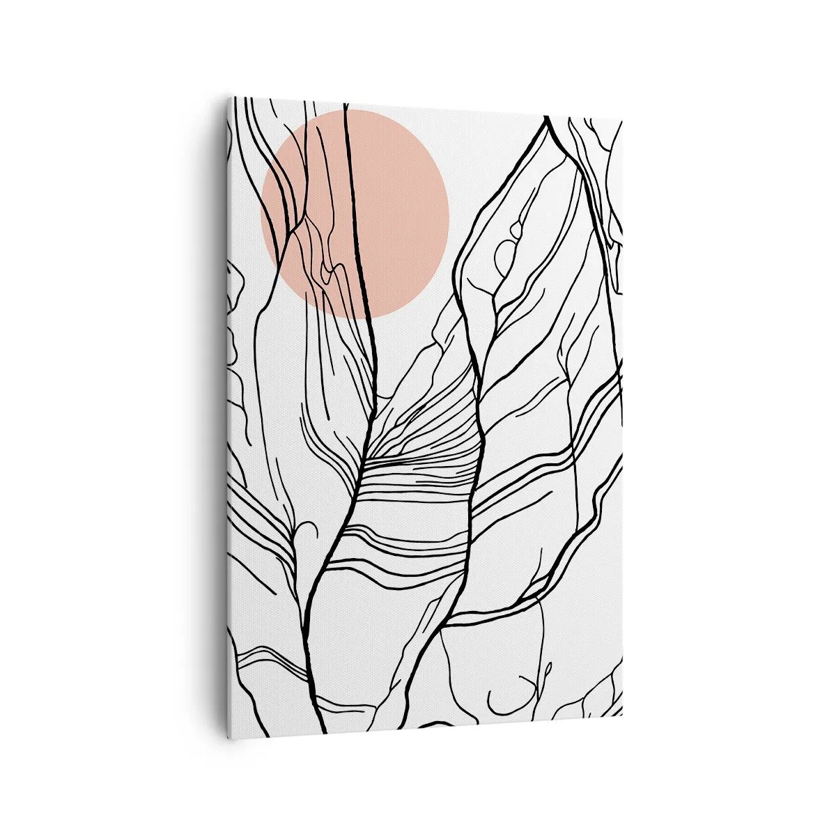 Impression sur toile - Image sur toile - Lignes minimalistes avec un accent géométrique - 70x100cm - Dans un réseau de brindilles - Décoration murale moderne pour le salon et la chambre ARTTOR