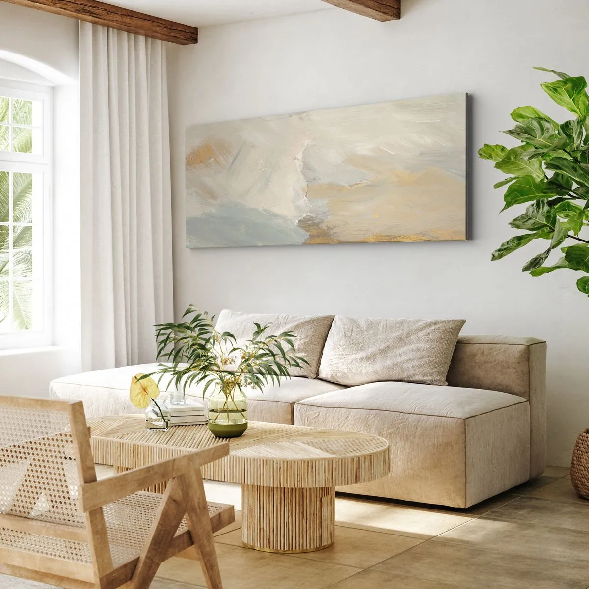 Impression sur toile - Image sur toile - Abstraction – le pays de la douceur - 100x40 cm