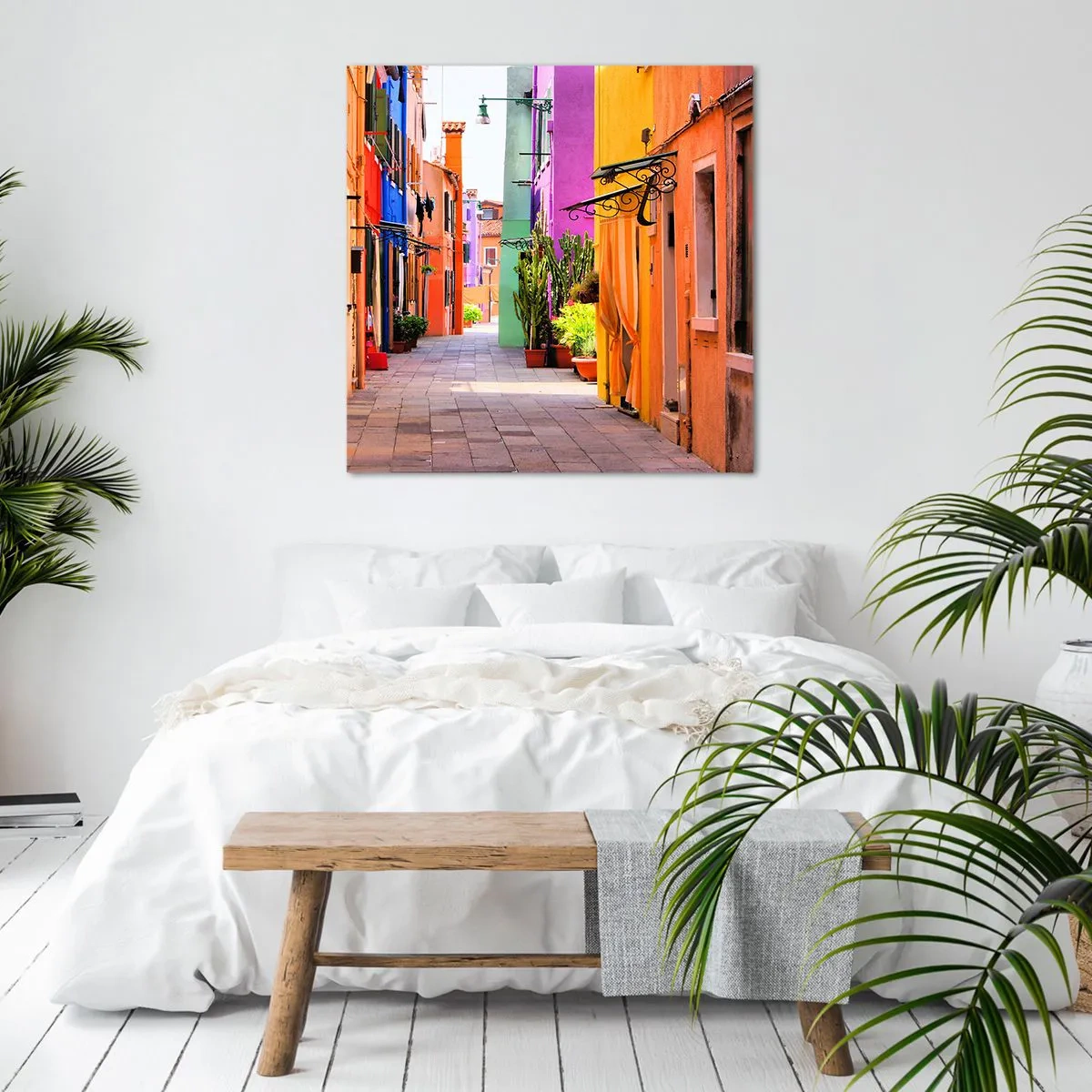 Impression sur toile - Image sur toile - Allée arc-en-ciel - 70x70 cm