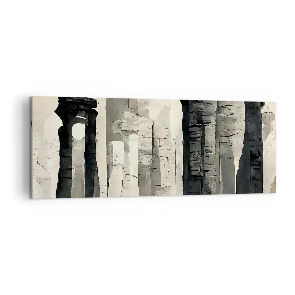 Impression sur toile - Image sur toile - Colonnes historiques dans un cadre monochrome atmosphérique - 140x50cm - La majesté de l'Antiquité - Décoration murale moderne pour le salon et la chambre ARTTOR