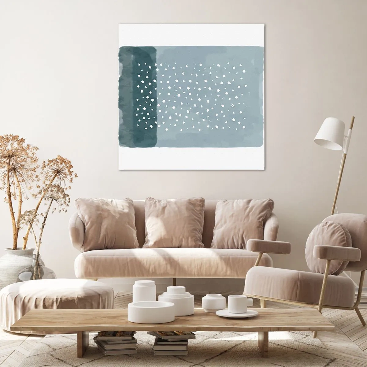 Impression sur toile - Image sur toile - Évolution de bleus - 30x30 cm