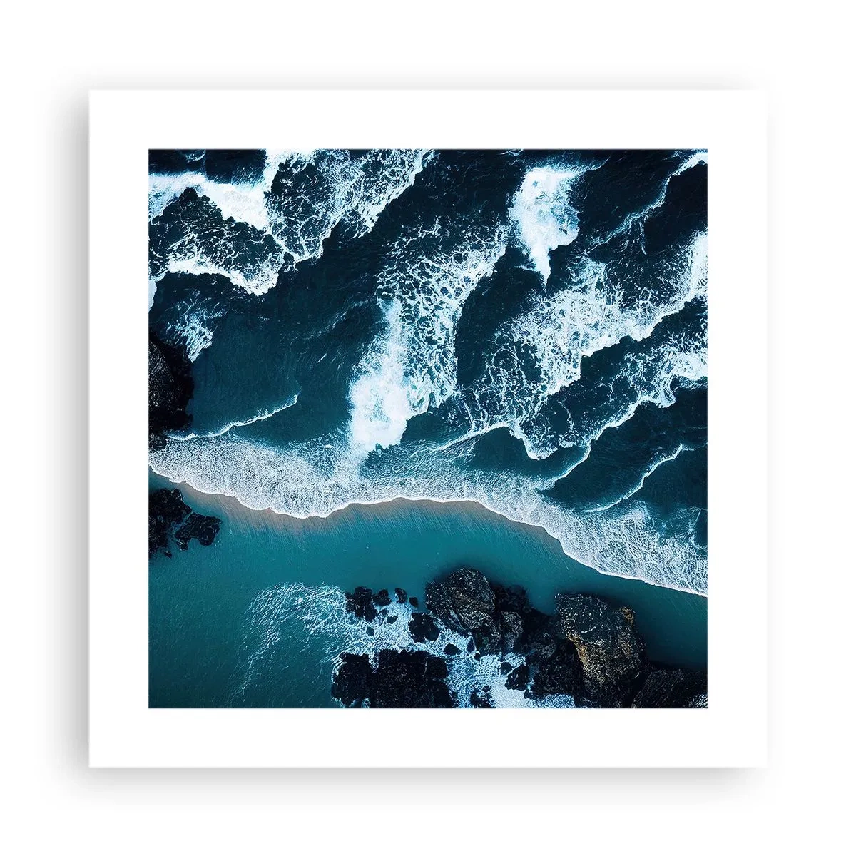 Affiche - Poster - Enveloppé par les vagues - 40x40 cm