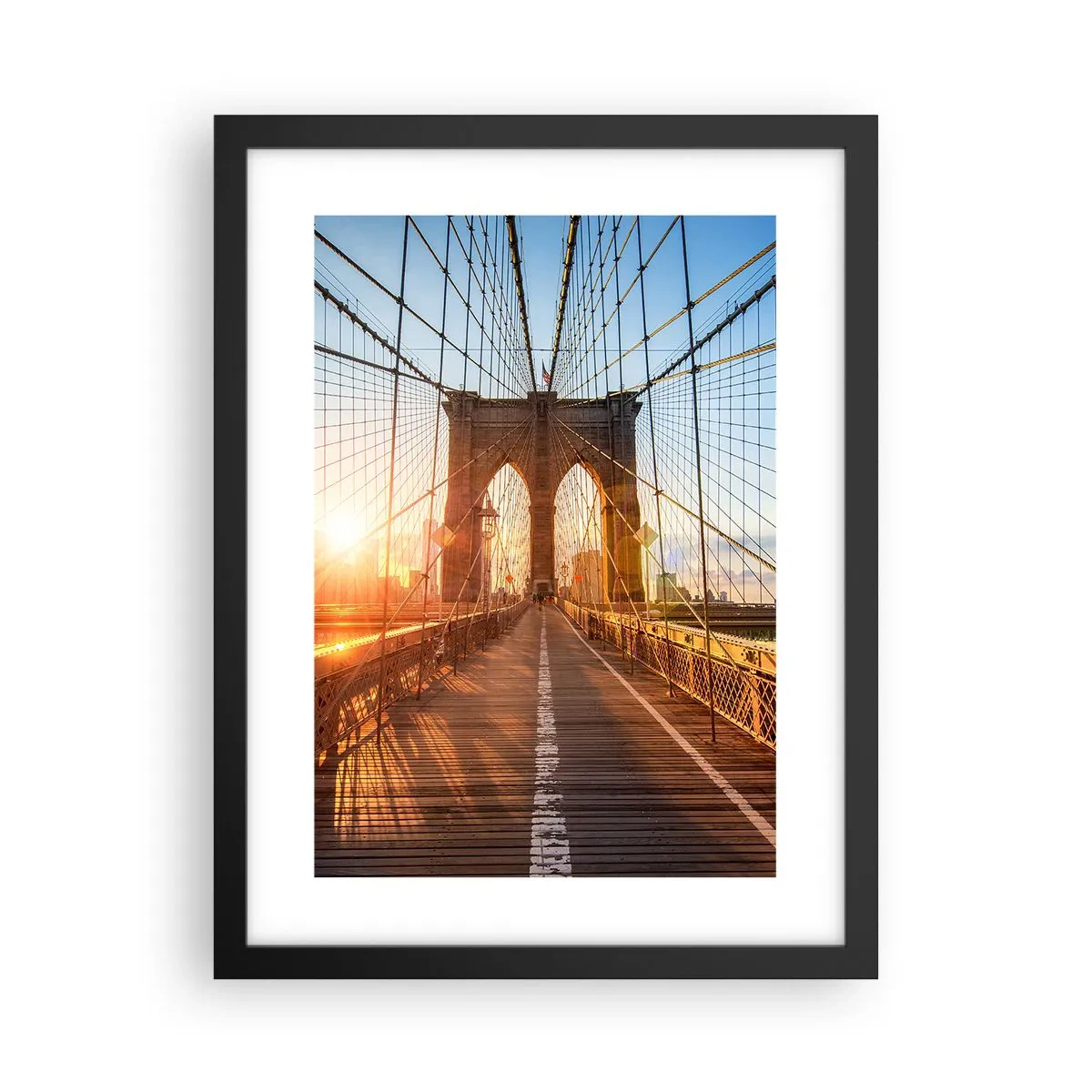 Affiche dans un cadre noir - Poster - Sur le pont d'or - 30x40 cm