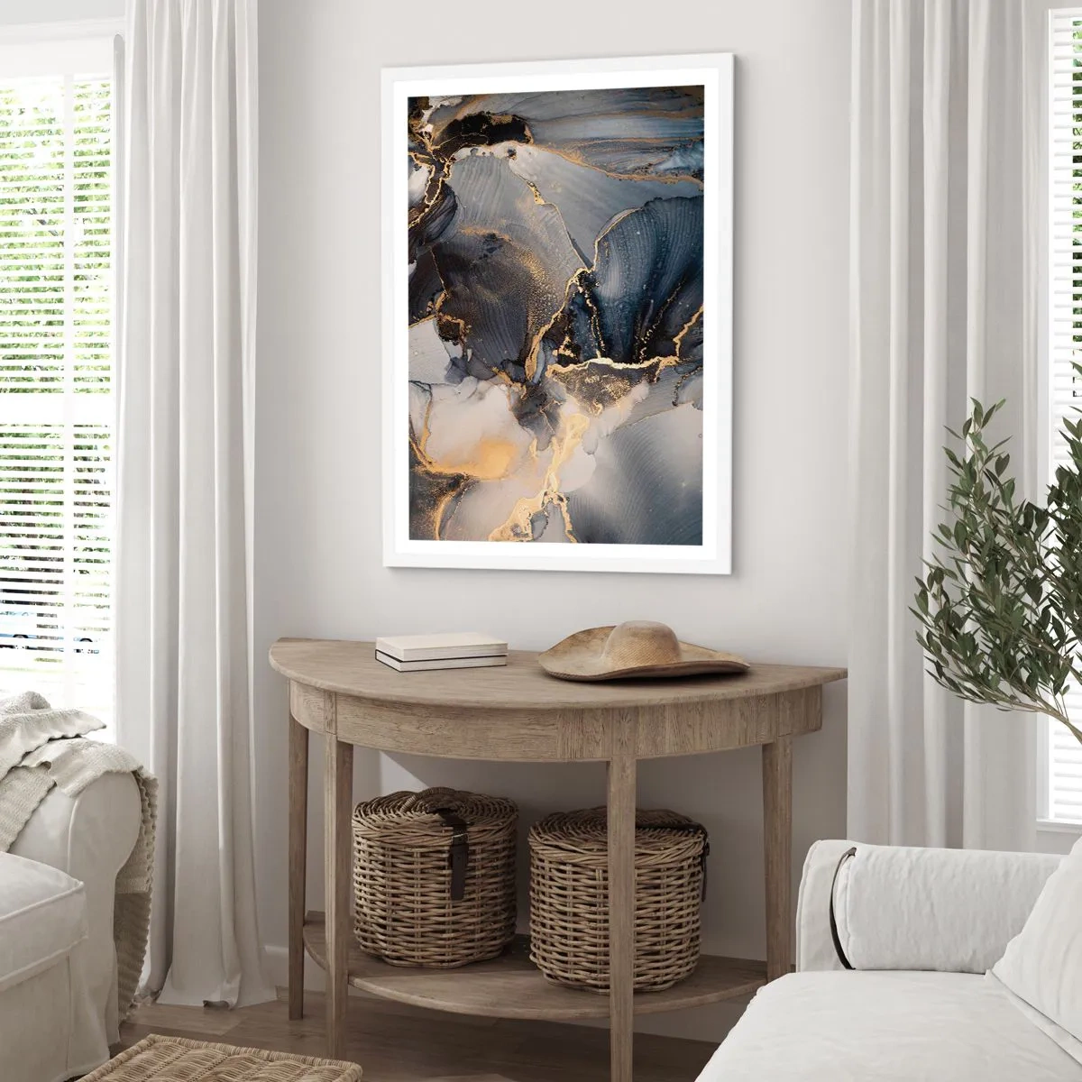 Affiche dans un cadre blanc - Poster - La vie de la pierre - 70x100 cm