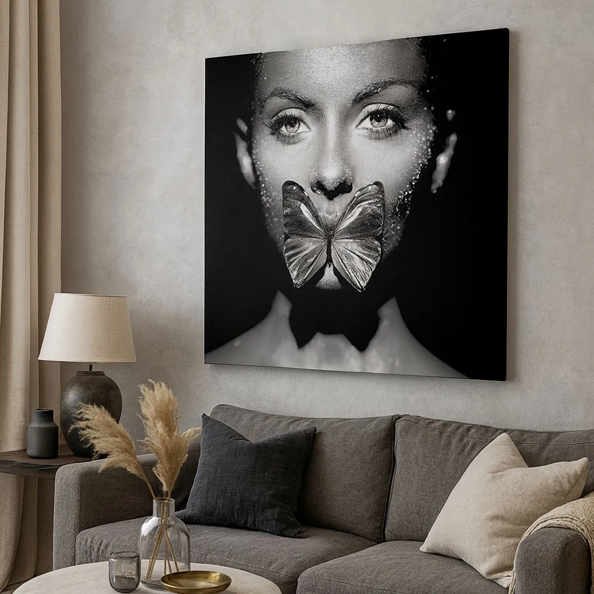 Impression sur toile - Image sur toile - Baiser papillon - 30x30 cm