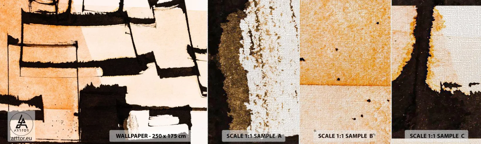 Échantillon de Papier Peint Premium Canvas - De l’ordre malgré tout - Abstraction, Morceau, Peinture - 100x30 cm