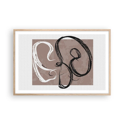 Affiche dans un chêne clair - Poster - Composition – la recherche de la plénitude - 91x61 cm