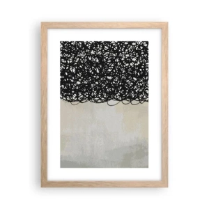 Affiche dans un chêne clair - Poster - Abstraction turbulente - 30x40 cm