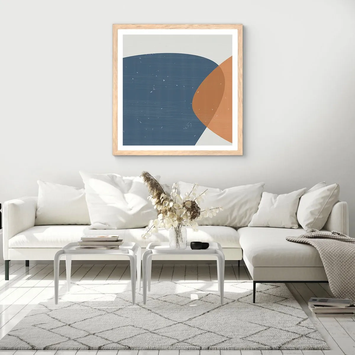 Affiche dans un chêne clair - Poster - Ovales et influences - 60x60 cm