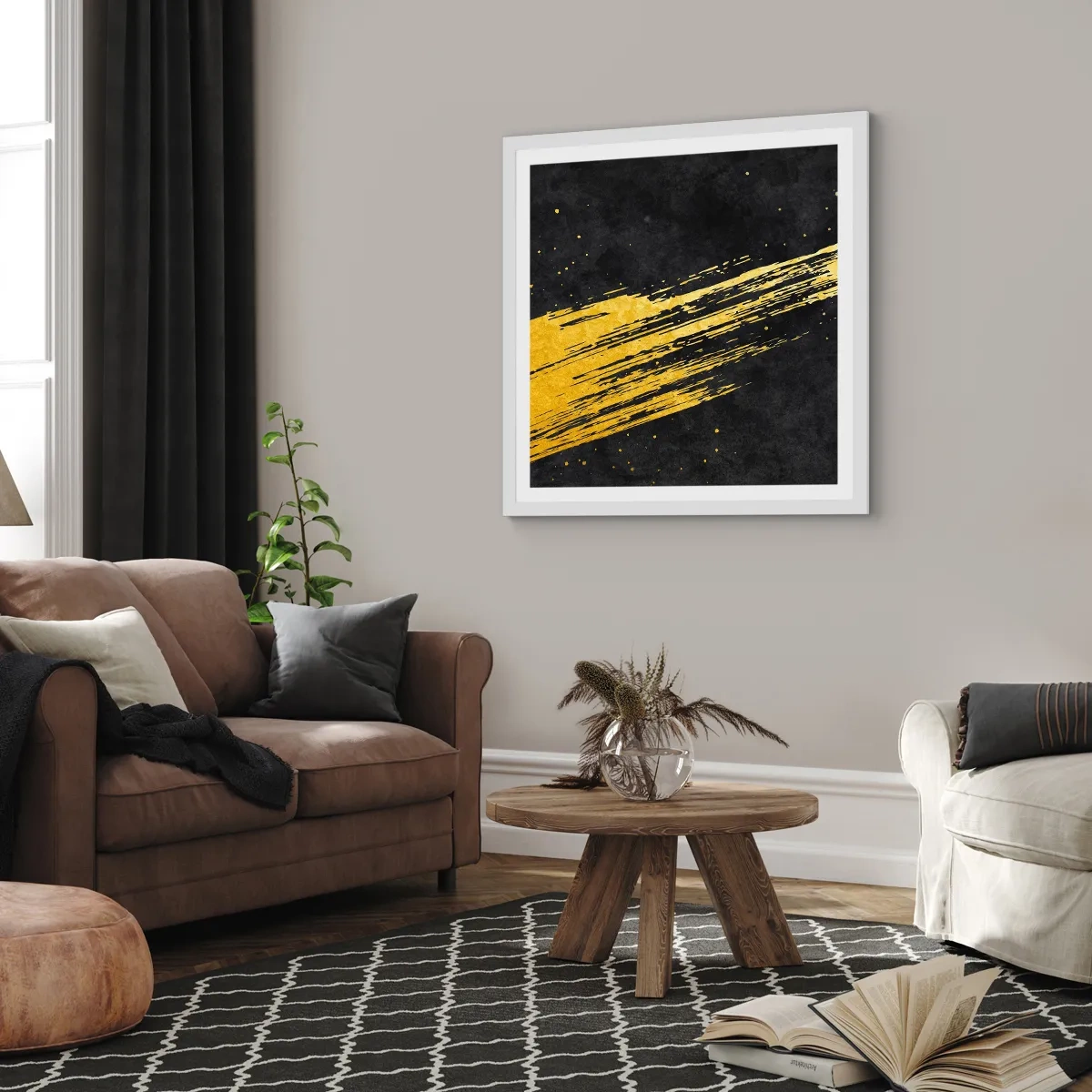 Affiche dans un cadre blanc - Poster - Sautez dans l'hyperespace - 30x30 cm