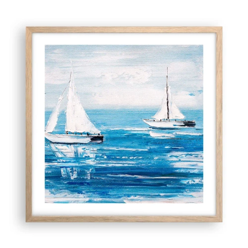 Affiche dans un chêne clair - Poster - Avec un ami à mes côtés - 50x50 cm