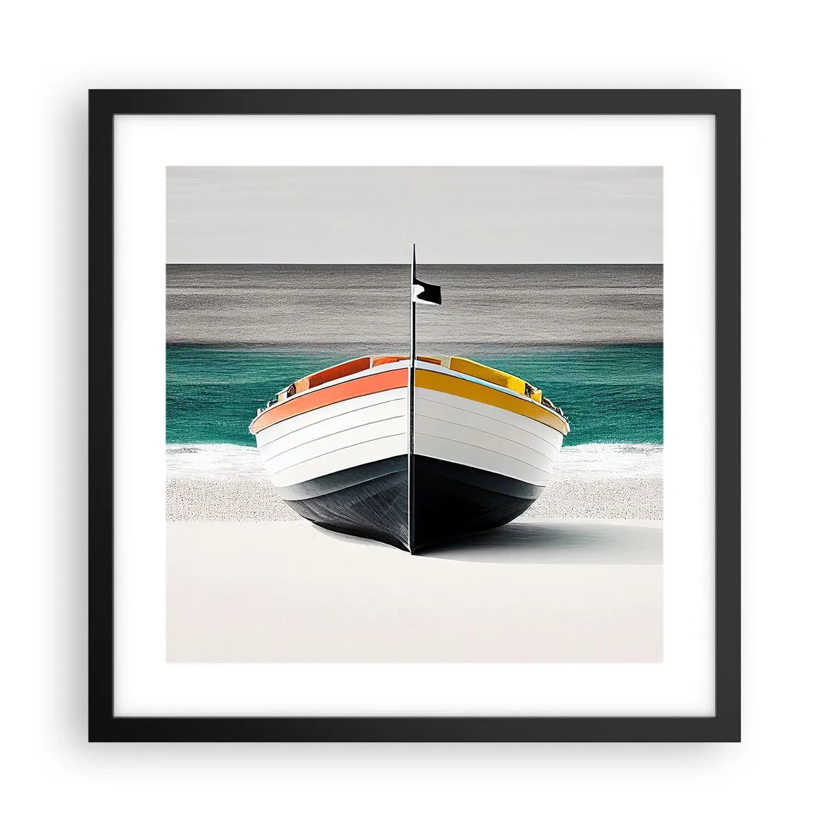 Affiche dans un cadre noir - Poster - A sa place - 40x40 cm