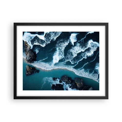Affiche dans un cadre noir - Poster - Enveloppé par les vagues - 50x40 cm