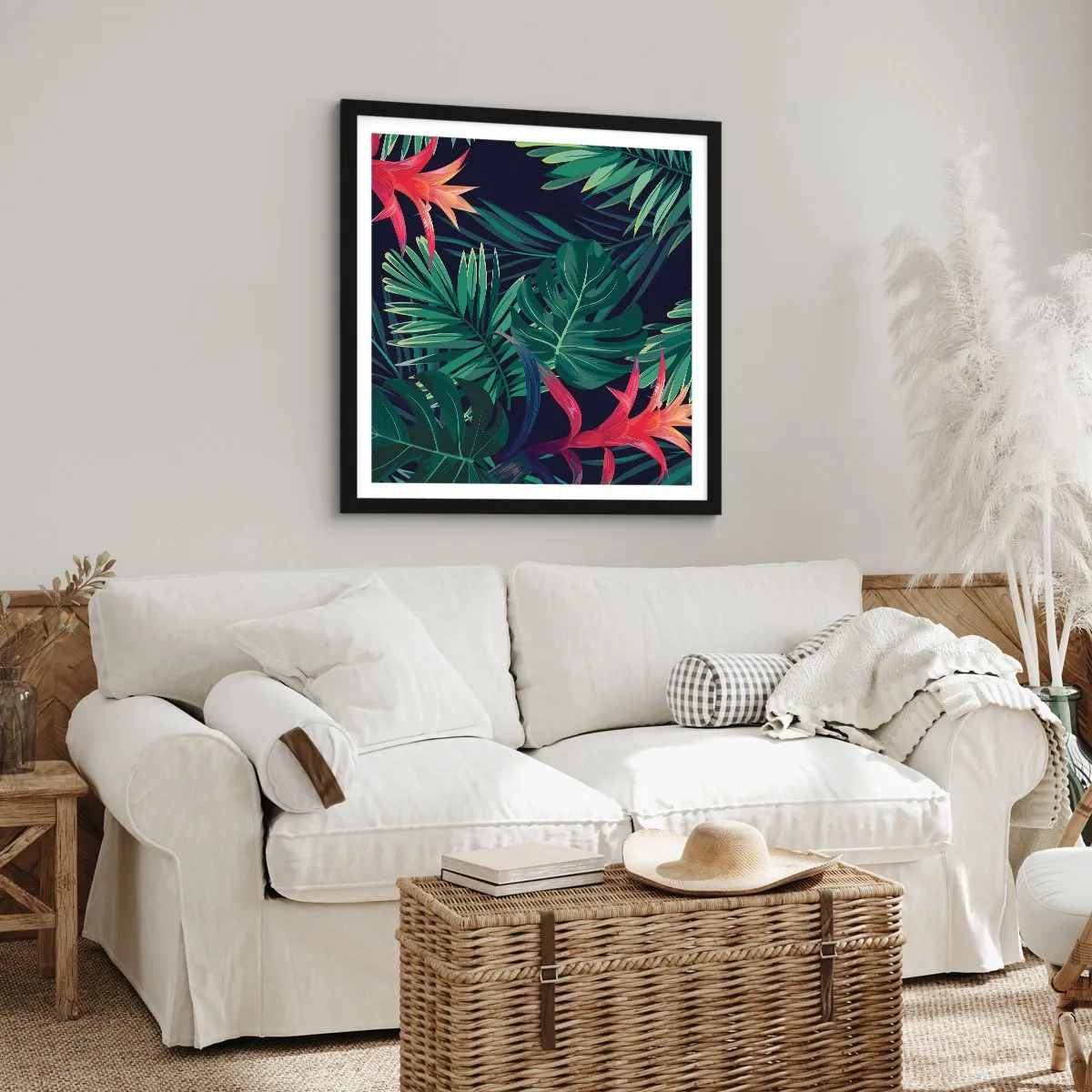 Affiche dans un cadre noir - Poster - immergé dans la nature - 30x30 cm