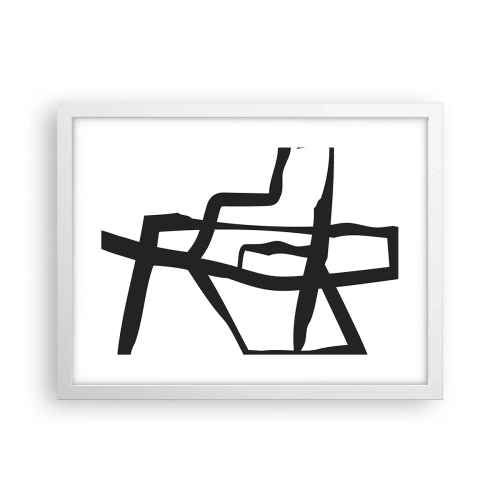 Affiche dans un cadre blanc - Poster - Conception noir et blanc - 40x30 cm