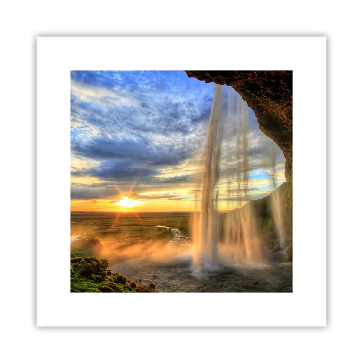 Affiche - Poster - Le monde derrière un voile de gouttes - 30x30 cm