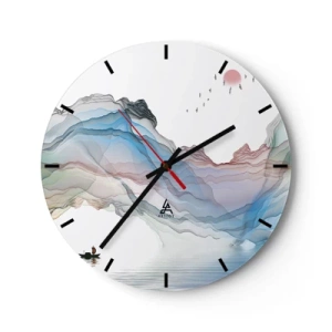 Horloge murale - Pendule murale - Vers les montagnes de cristal - 40x40 cm